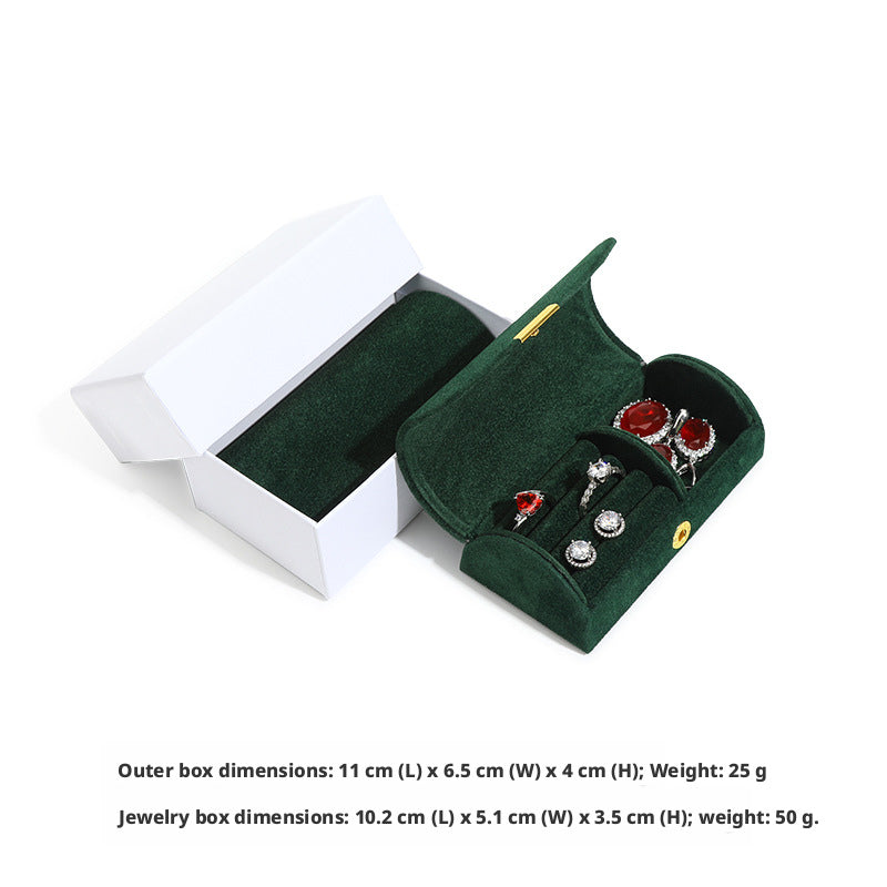 5pcs Velvet Ring Box Snap Button – Portable Travel Jewelry Case for Rings Earrings