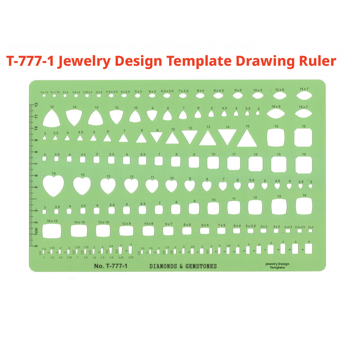 Jewelry Drawing Template, Gemstone Shape Stencil for Ring Design, Diamond Ruler, Jewelry Making Supply