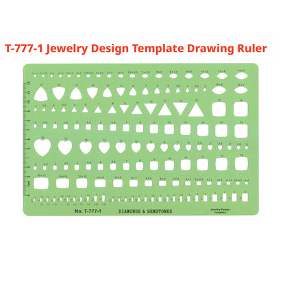 Jewelry Drawing Template, Gemstone Shape Stencil for Ring Design, Diamond Ruler, Jewelry Making Supply