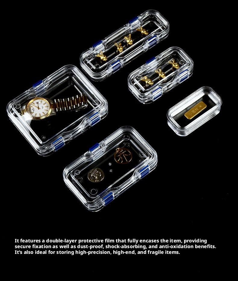 3pcs Clear Membrane Box, Jewelry Display Case, Shockproof Storage