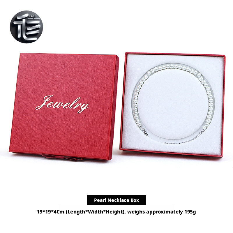 Pearl Necklace Gift Box Velvet Insert – Luxury Jewelry Packaging Case for Her