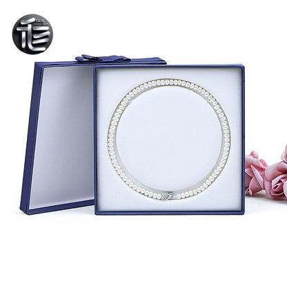 Pearl Necklace Gift Box Velvet Insert – Luxury Jewelry Packaging Case for Her