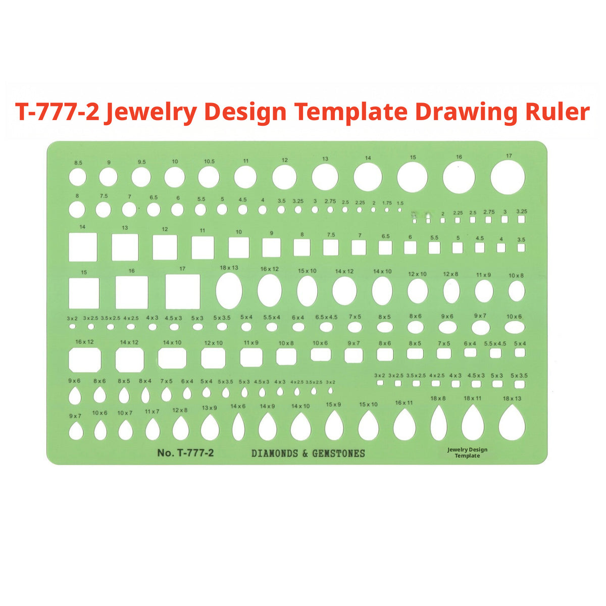 Jewelry Drawing Template, Gemstone Shape Stencil for Ring Design, Diamond Ruler, Jewelry Making Supply