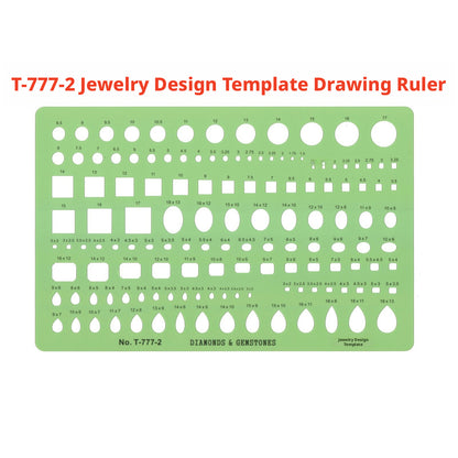 Jewelry Drawing Template, Gemstone Shape Stencil for Ring Design, Diamond Ruler, Jewelry Making Supply