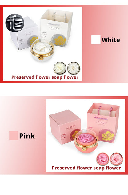 Rotating Rose Jewelry Box with Drawer – Ring Necklace Case for Valentine's Day