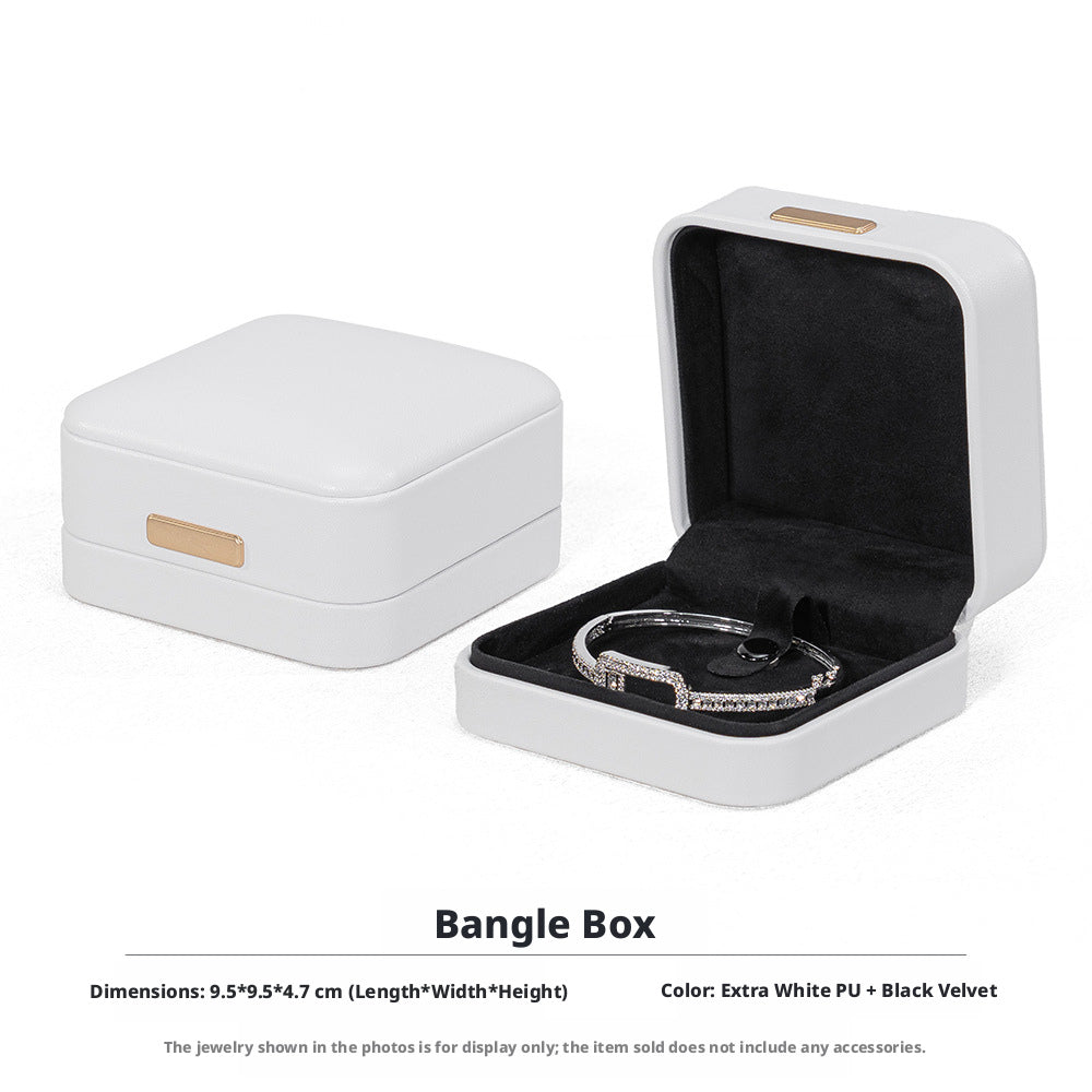 5pcs PU Leather Dome Jewelry Box Gold Accent – Ring Necklace Bracelet Gift Case