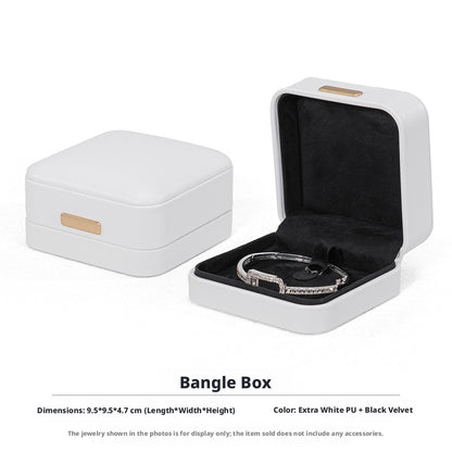 5pcs PU Leather Dome Jewelry Box Gold Accent – Ring Necklace Bracelet Gift Case