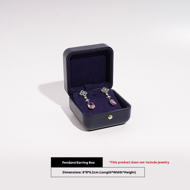 Faux Leather Dome Jewelry Box Gold Snap – Ring Necklace Bracelet Gift Case