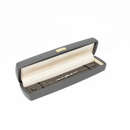 5pcs PU Leather Jewelry Box Set Gold Accent – Ring Necklace Bracelet Gift Case
