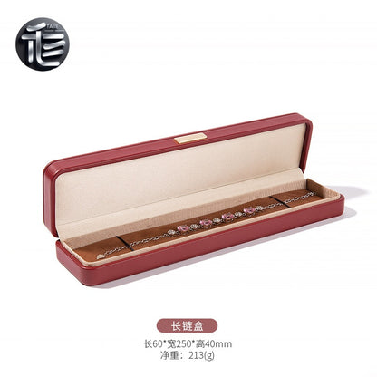 PU Leather Jewelry Box Ring Necklace Case Gift for Her Proposal Wedding