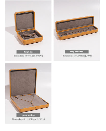 Faux Leather Dome Jewelry Box Gold Snap – Ring Necklace Bracelet Gift Case