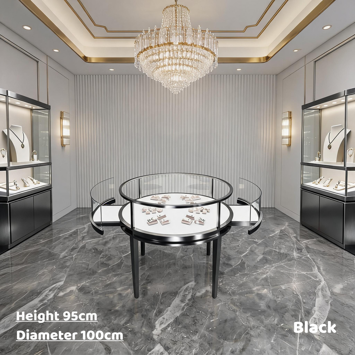 Stainless Steel Electroplated Jewelry Display Stand - Countertop Showcase Rack for Retail Stores Jewelry cabinet
