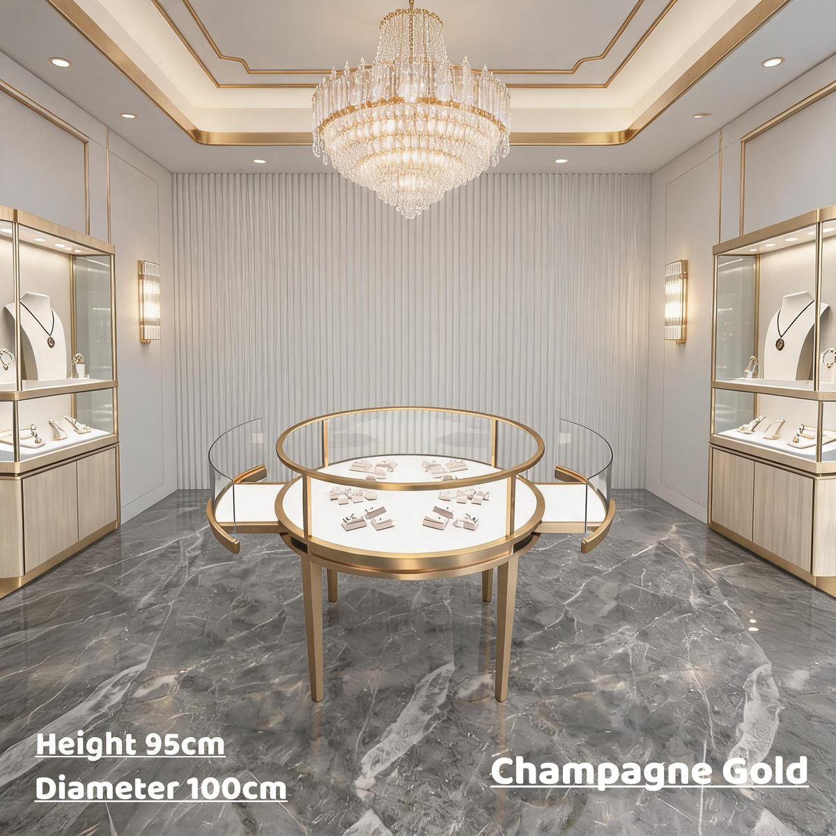 Stainless Steel Electroplated Jewelry Display Stand - Countertop Showcase Rack for Retail Stores Jewelry cabinet