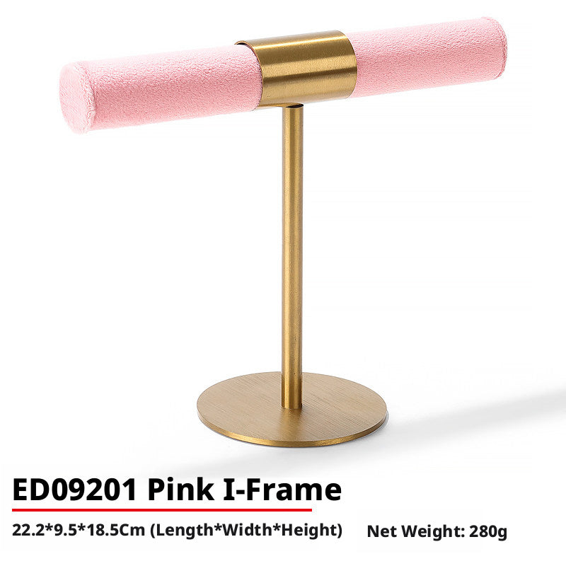 T Bar Bracelet Holder Stand, Single Tier Velvet Jewelry T Stand for Bangles Watches
