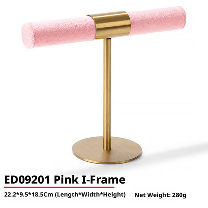 T Bar Bracelet Holder Stand, Single Tier Velvet Jewelry T Stand for Bangles Watches