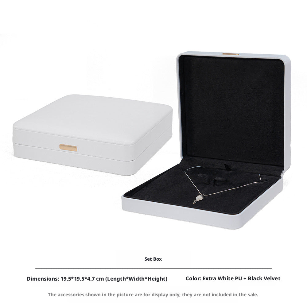 5pcs PU Leather Dome Jewelry Box Gold Accent – Ring Necklace Bracelet Gift Case