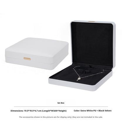 5pcs PU Leather Dome Jewelry Box Gold Accent – Ring Necklace Bracelet Gift Case