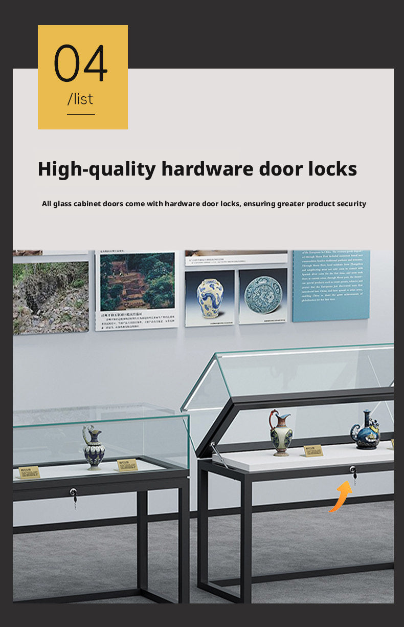 Lockable Display Case for Jewelry Store Glass Top Showcase Jewelry cabinet