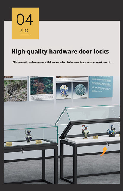 Lockable Display Case for Jewelry Store Glass Top Showcase Jewelry cabinet