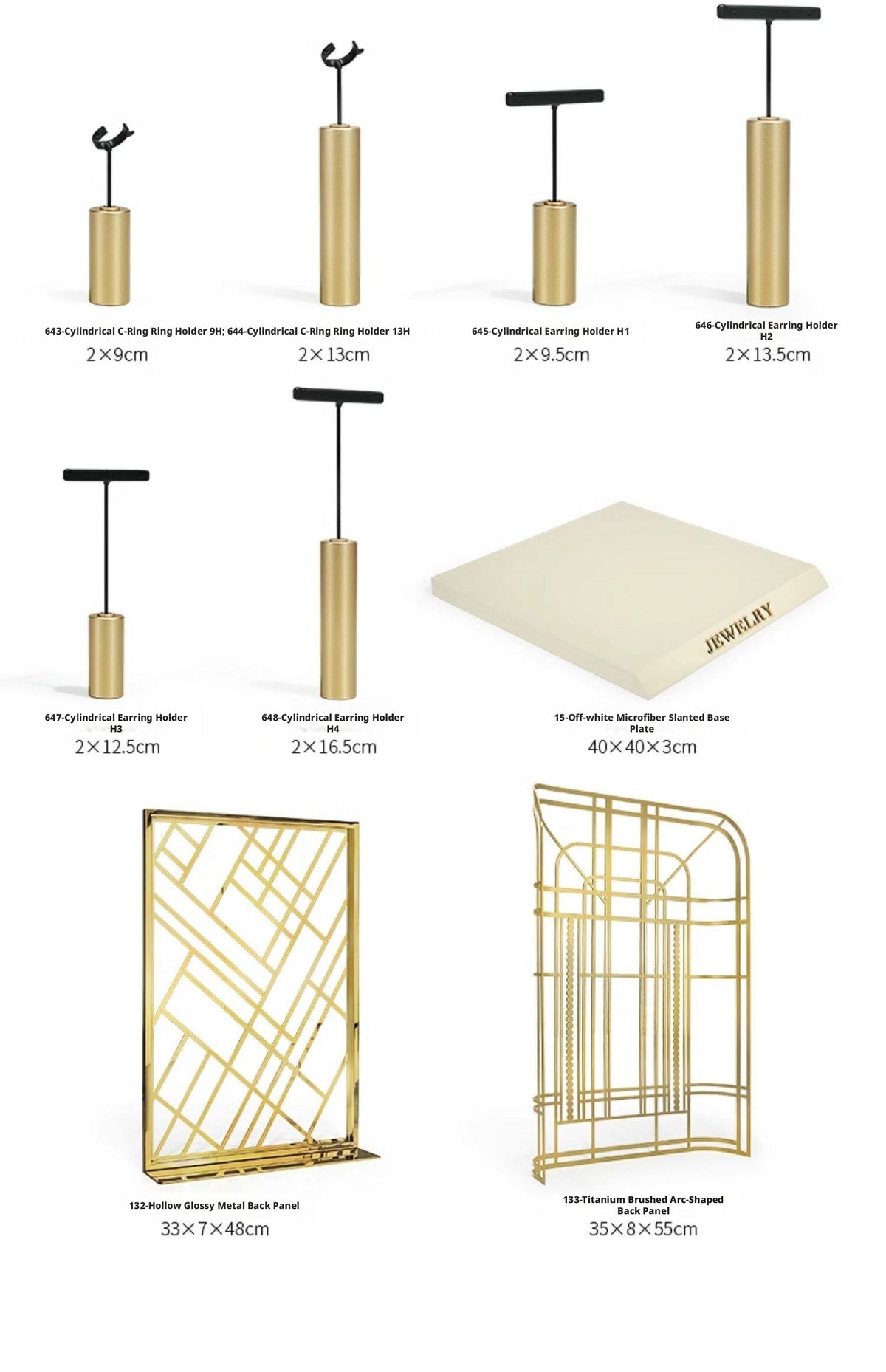 Modern Metal Suede Jewelry Organizer and Showcase Stand