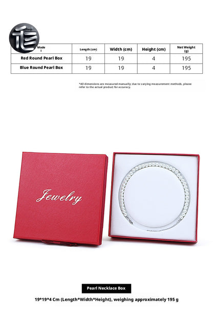 Pearl Necklace Gift Box Velvet Insert – Luxury Jewelry Packaging Case for Her