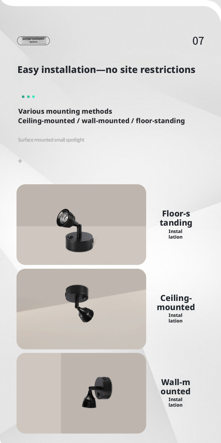 Freestanding LED Spotlight, Portable Display Light No Installation Needed, 360° Adjustable