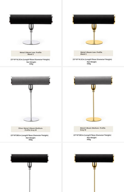 T Bar Bracelet Holder Stand, Single Tier Velvet Jewelry T Stand for Bangles Watches