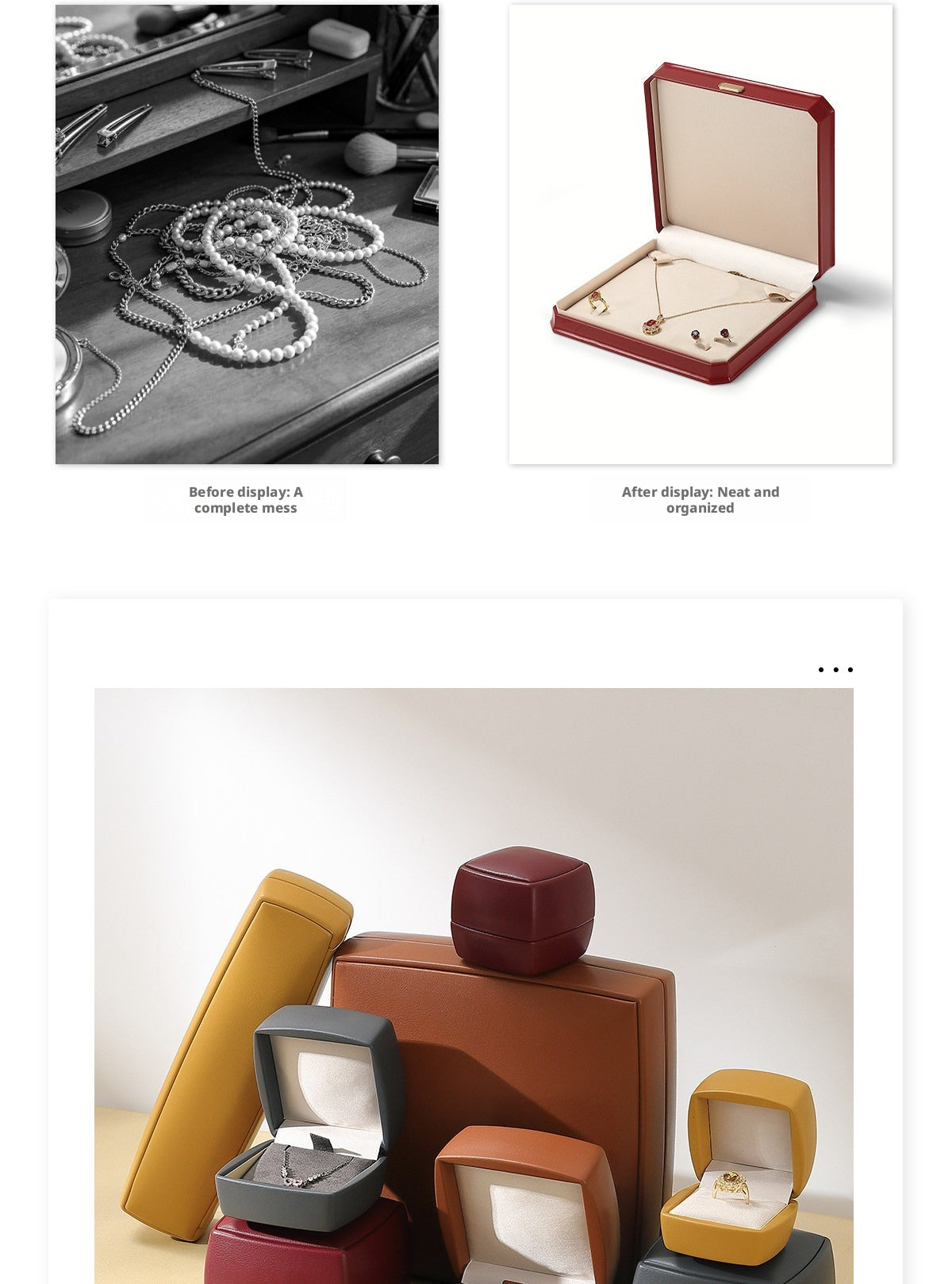 PU Leather Jewelry Gift Box, Minimalist Ring Pendant Necklace Storage Case, Elegant Jewelry Box