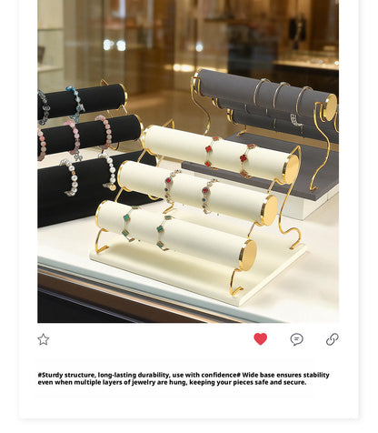 3 Tier Bracelet Holder Stand, Velvet Jewelry Display Rack for Bracelets Bangles Watches