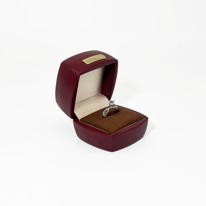 5pcs PU Leather Jewelry Box Set Gold Accent – Ring Necklace Bracelet Gift Case