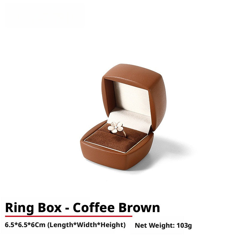 PU Leather Jewelry Gift Box, Minimalist Ring Pendant Necklace Storage Case, Elegant Jewelry Box