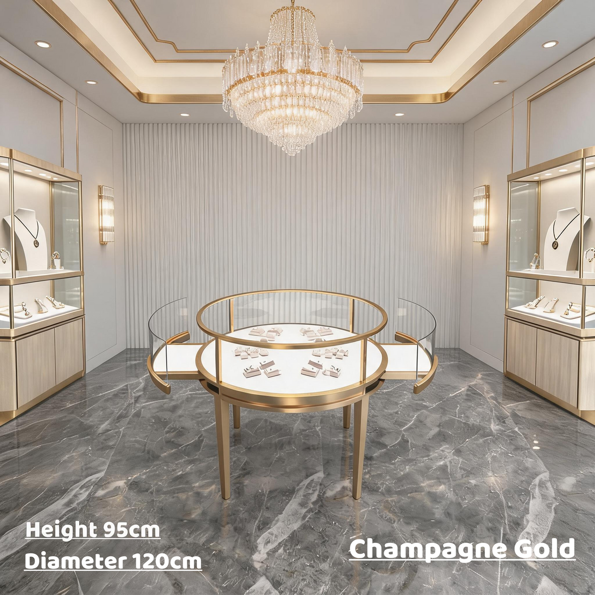 Stainless Steel Electroplated Jewelry Display Stand - Countertop Showcase Rack for Retail Stores Jewelry cabinet