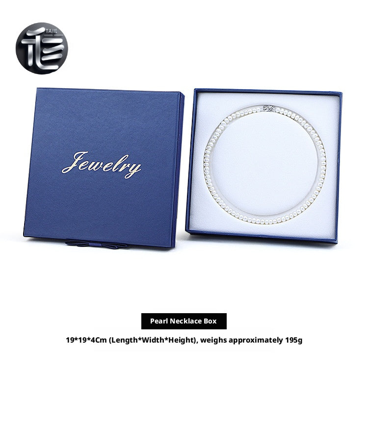 Pearl Necklace Gift Box Velvet Insert – Luxury Jewelry Packaging Case for Her