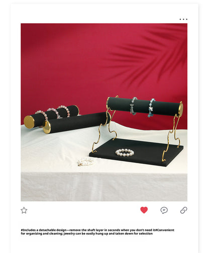 3 Tier Bracelet Holder Stand, Velvet Jewelry Display Rack for Bracelets Bangles Watches
