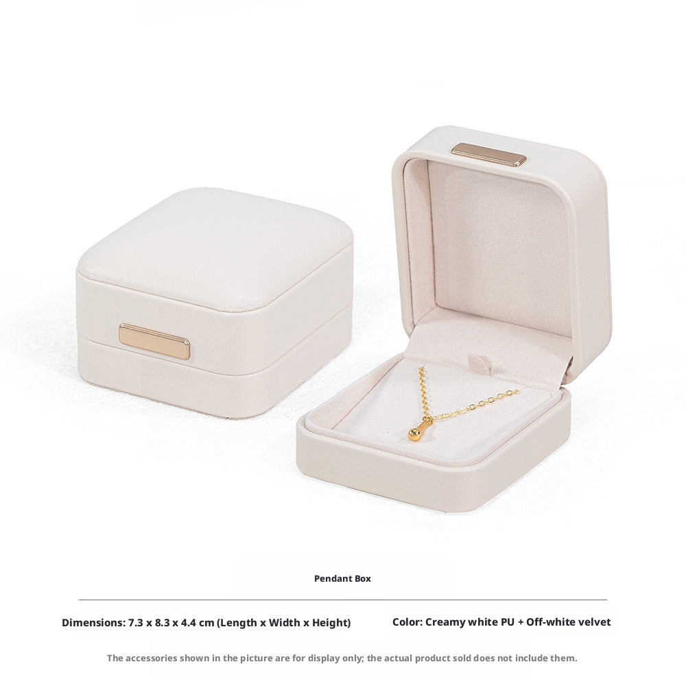 5pcs PU Leather Dome Jewelry Box Gold Accent – Ring Necklace Bracelet Gift Case