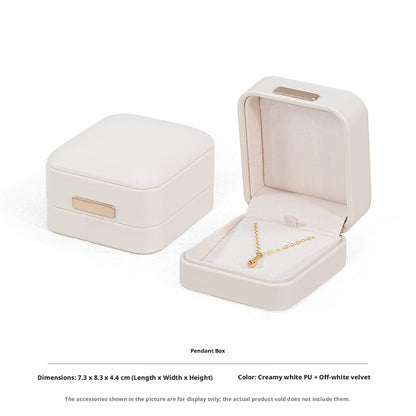 5pcs PU Leather Dome Jewelry Box Gold Accent – Ring Necklace Bracelet Gift Case