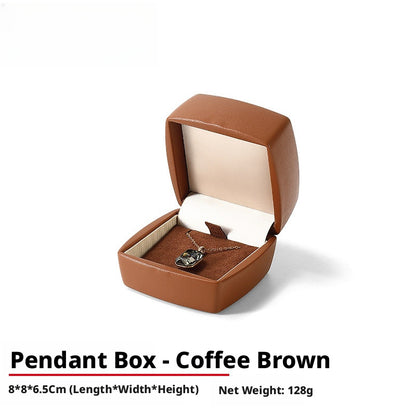PU Leather Jewelry Gift Box, Minimalist Ring Pendant Necklace Storage Case, Elegant Jewelry Box