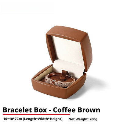 PU Leather Jewelry Gift Box, Minimalist Ring Pendant Necklace Storage Case, Elegant Jewelry Box