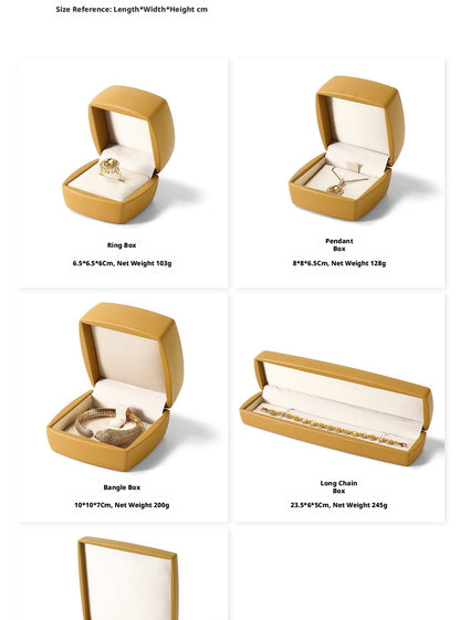 PU Leather Jewelry Gift Box, Minimalist Ring Pendant Necklace Storage Case, Elegant Jewelry Box