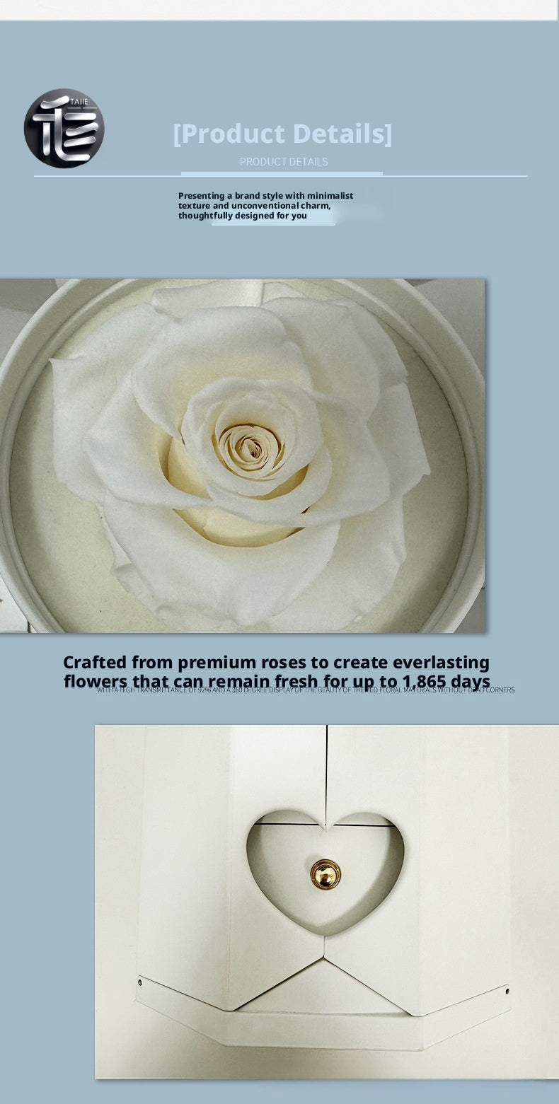 Preserved Rose Jewelry Box Double Door Drawer – Valentine's Day Gift for Her