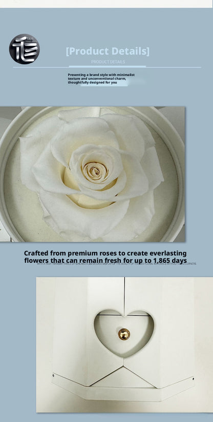 Preserved Rose Jewelry Box Double Door Drawer – Valentine's Day Gift for Her