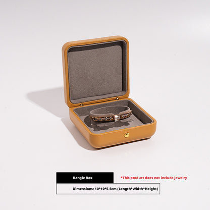 Faux Leather Dome Jewelry Box Gold Snap – Ring Necklace Bracelet Gift Case