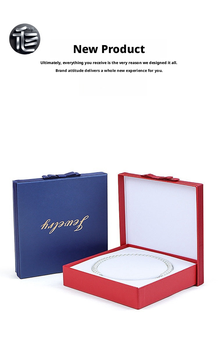 Pearl Necklace Gift Box Velvet Insert – Luxury Jewelry Packaging Case for Her