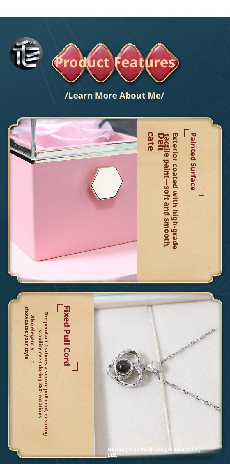 Acrylic Rose Jewelry Box with Transparent Lid & Gold Clasp for Valentine's Day Gift