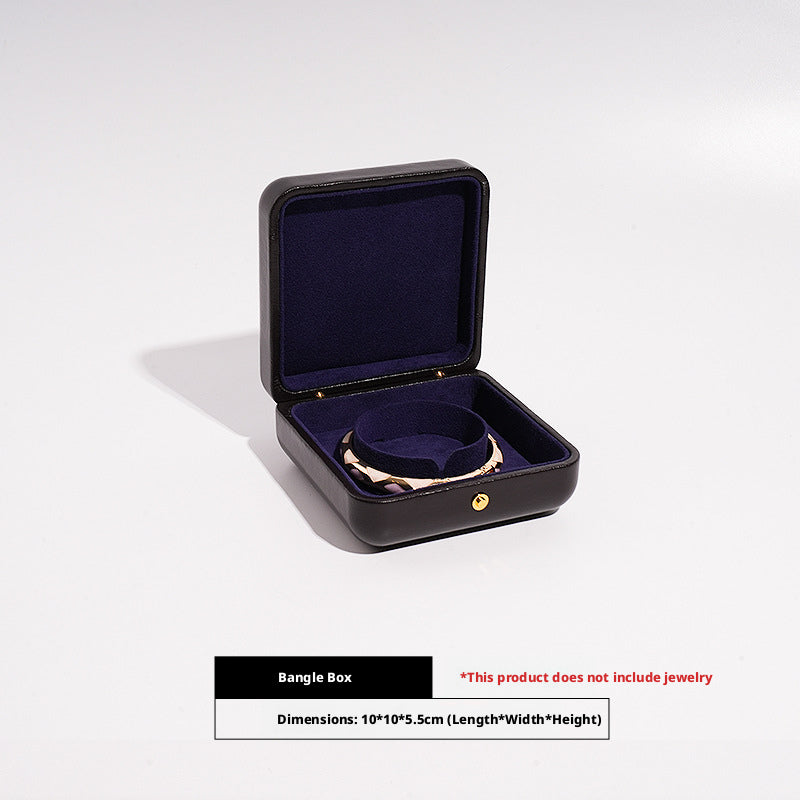 Faux Leather Dome Jewelry Box Gold Snap – Ring Necklace Bracelet Gift Case