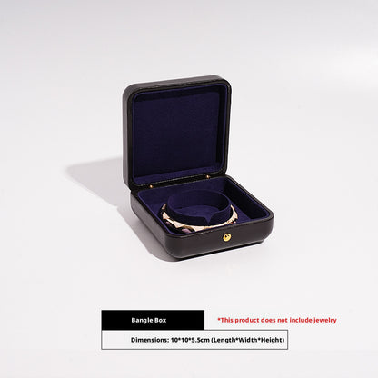 Faux Leather Dome Jewelry Box Gold Snap – Ring Necklace Bracelet Gift Case