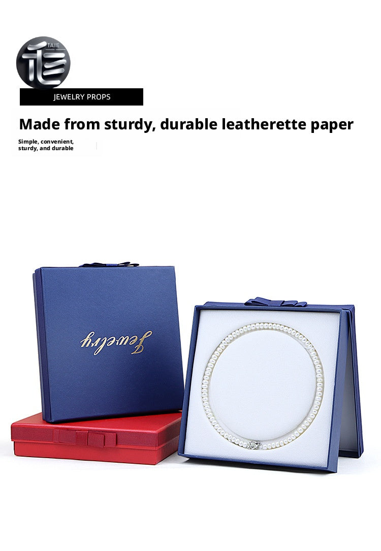 Pearl Necklace Gift Box Velvet Insert – Luxury Jewelry Packaging Case for Her