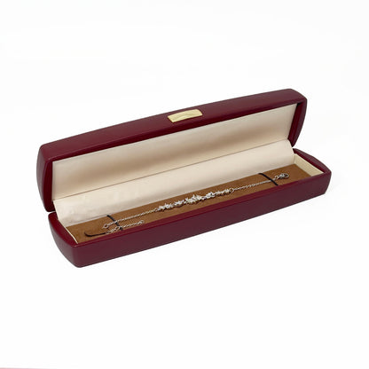 5pcs PU Leather Jewelry Box Set Gold Accent – Ring Necklace Bracelet Gift Case