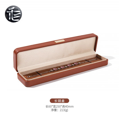 PU Leather Jewelry Box Ring Necklace Case Gift for Her Proposal Wedding