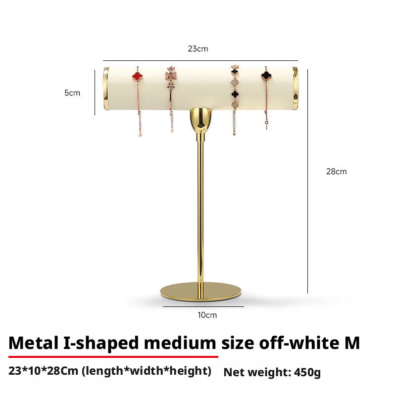 T Bar Bracelet Holder Stand, Single Tier Velvet Jewelry T Stand for Bangles Watches